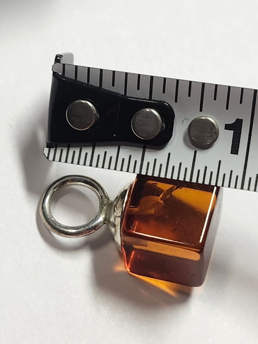 Cube Pendant Sterling Silver Bail 925 - Picture 3 of 3